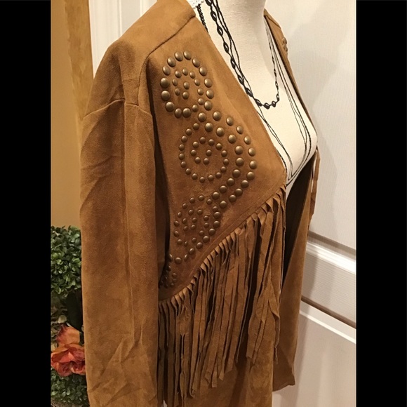 Vocal Jackets & Blazers - VOCAL Fringe Jacket W/ Studs